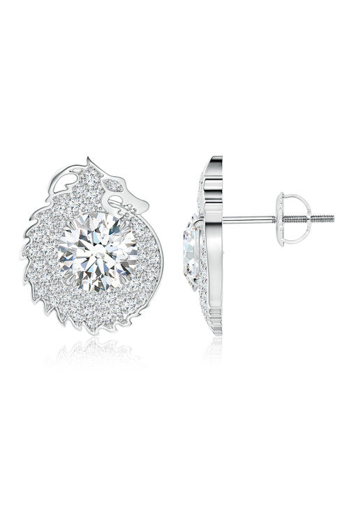 Buy Dragon Lab-Grown 14K Gold Round Diamond Earrings in 14K White Gold Online 14K White Gold