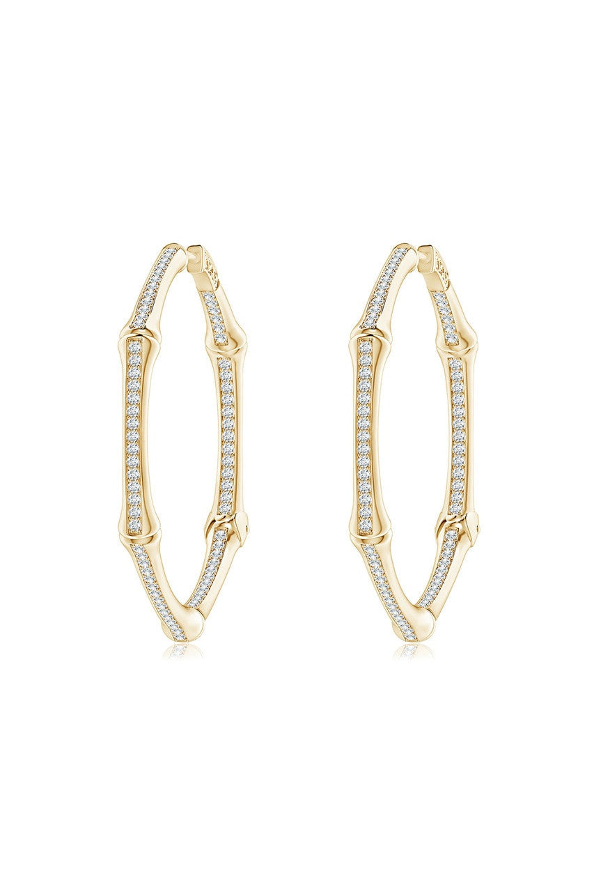 Buy Indochine 14k Small Pave Diamond Full Circle Hoops in 14K Yellow Gold Online 14K Yellow Gold