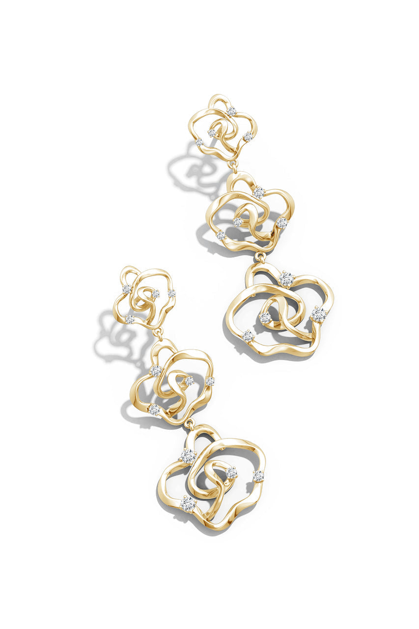 Buy Sakura 14k Tapered Diamond Dangle Earrings in 14K Yellow Gold Online 14K Yellow Gold