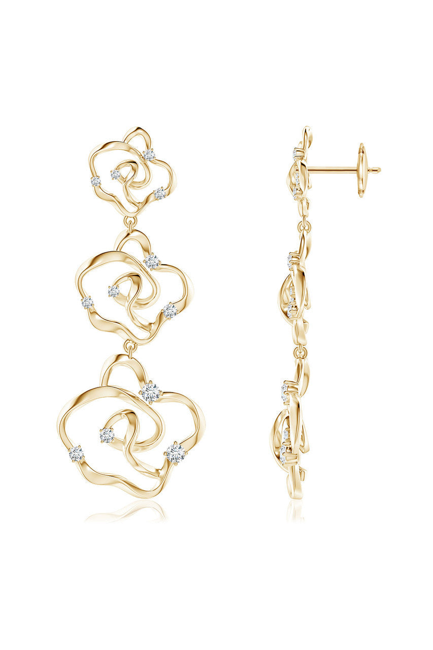 Buy Sakura 14k Tapered Diamond Dangle Earrings in 14K Yellow Gold Online 14K Yellow Gold