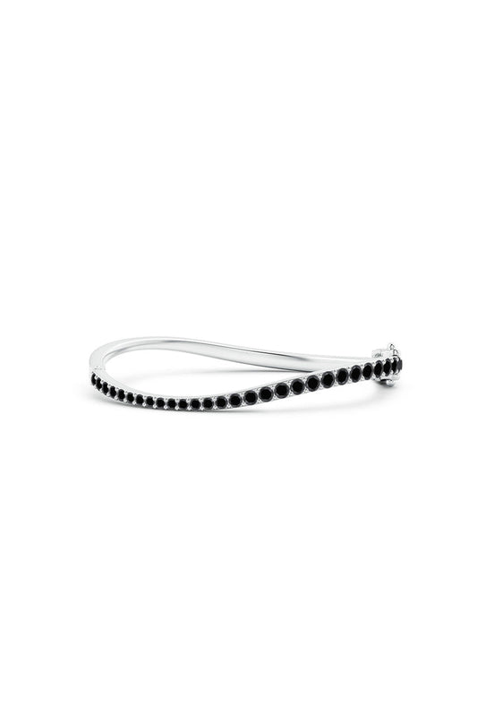 Buy Shangri-La Brushstroke 14K Gold and Black Diamond Full Bracelet in 14K White Gold Online 14K White Gold