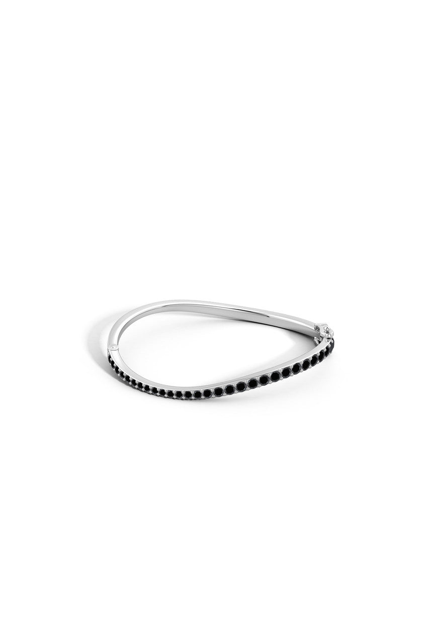 Buy Shangri-La Brushstroke 14K Gold and Black Diamond Full Bracelet in 14K White Gold Online 14K White Gold