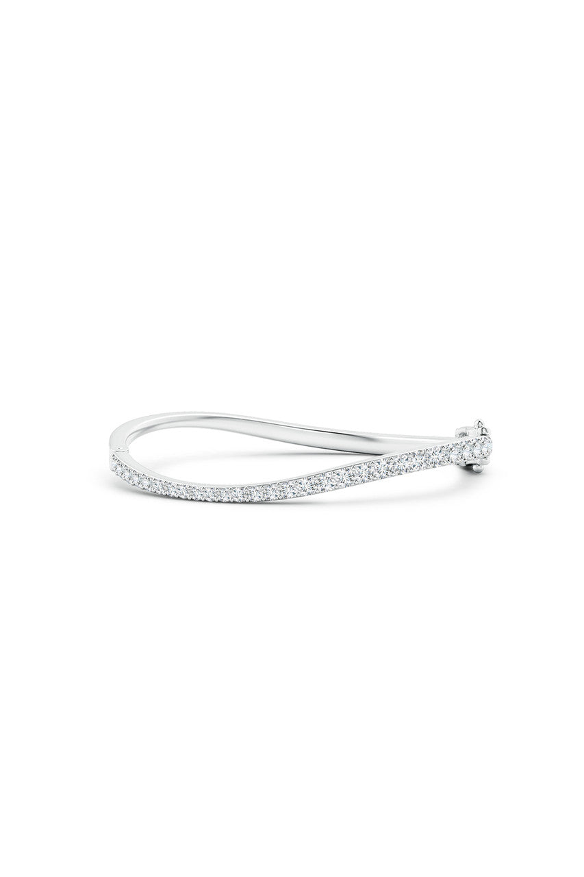 Buy Shangri-La Brushstroke 14K Gold and Diamond Full Bracelet in 14K White Gold Online 14K White Gold