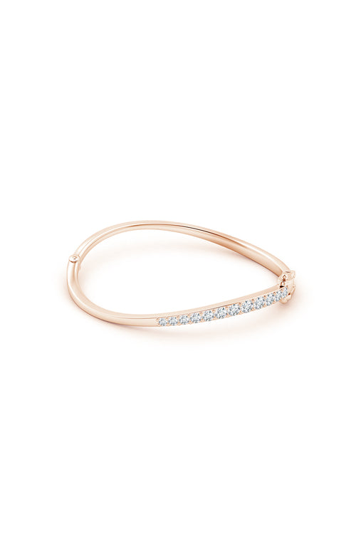 Buy Shangri-La Brushstroke 14K Gold and Diamond Half Bracelet in 14K Rose Gold Online 14K Rose Gold