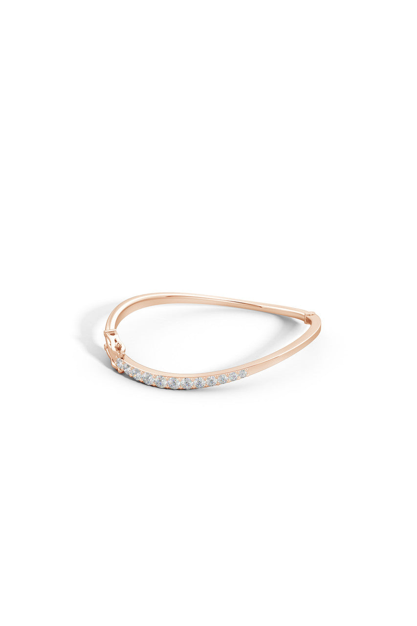 Buy Shangri-La Brushstroke 14K Gold and Diamond Half Bracelet in 14K Rose Gold Online 14K Rose Gold