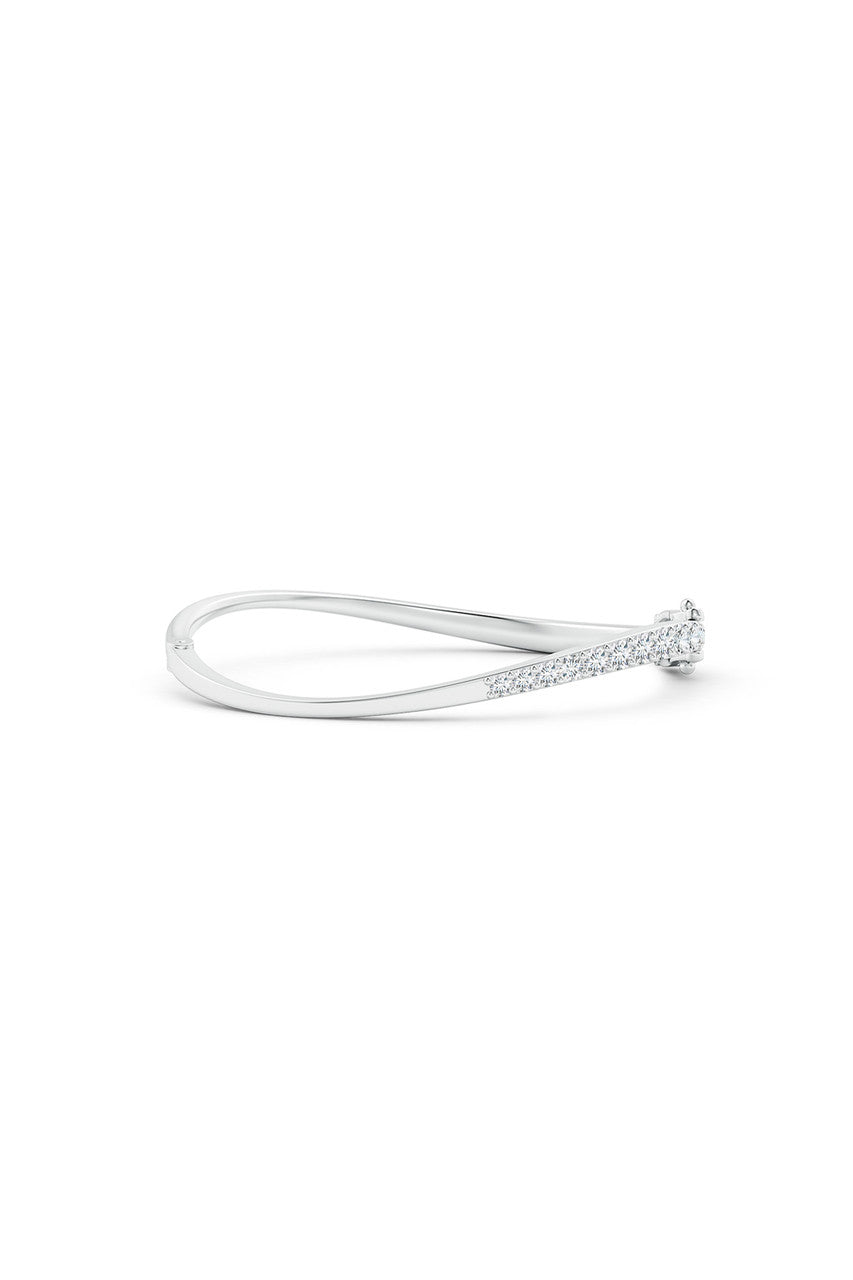 Buy Shangri-La Brushstroke 14K Gold and Diamond Half Bracelet in 14K White Gold Online 14K White Gold