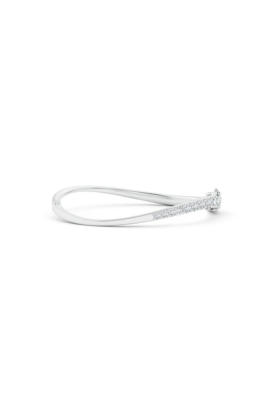 Buy Shangri-La Brushstroke 14K Gold and Diamond Half Bracelet in 14K White Gold Online 14K White Gold