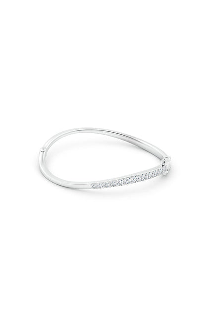 Buy Shangri-La Brushstroke 14K Gold and Diamond Half Bracelet in 14K White Gold Online 14K White Gold