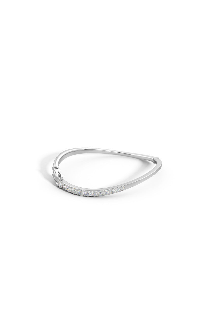 Buy Shangri-La Brushstroke 14K Gold and Diamond Half Bracelet in 14K White Gold Online 14K White Gold