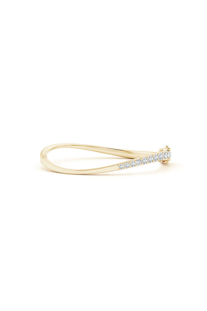 Buy Shangri-La Brushstroke 14K Gold and Diamond Half Bracelet in 14K Yellow Gold Online 14K Yellow Gold