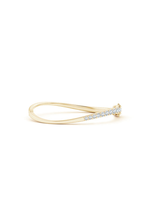 Buy Shangri-La Brushstroke 14K Gold and Diamond Half Bracelet in 14K Yellow Gold Online 14K Yellow Gold
