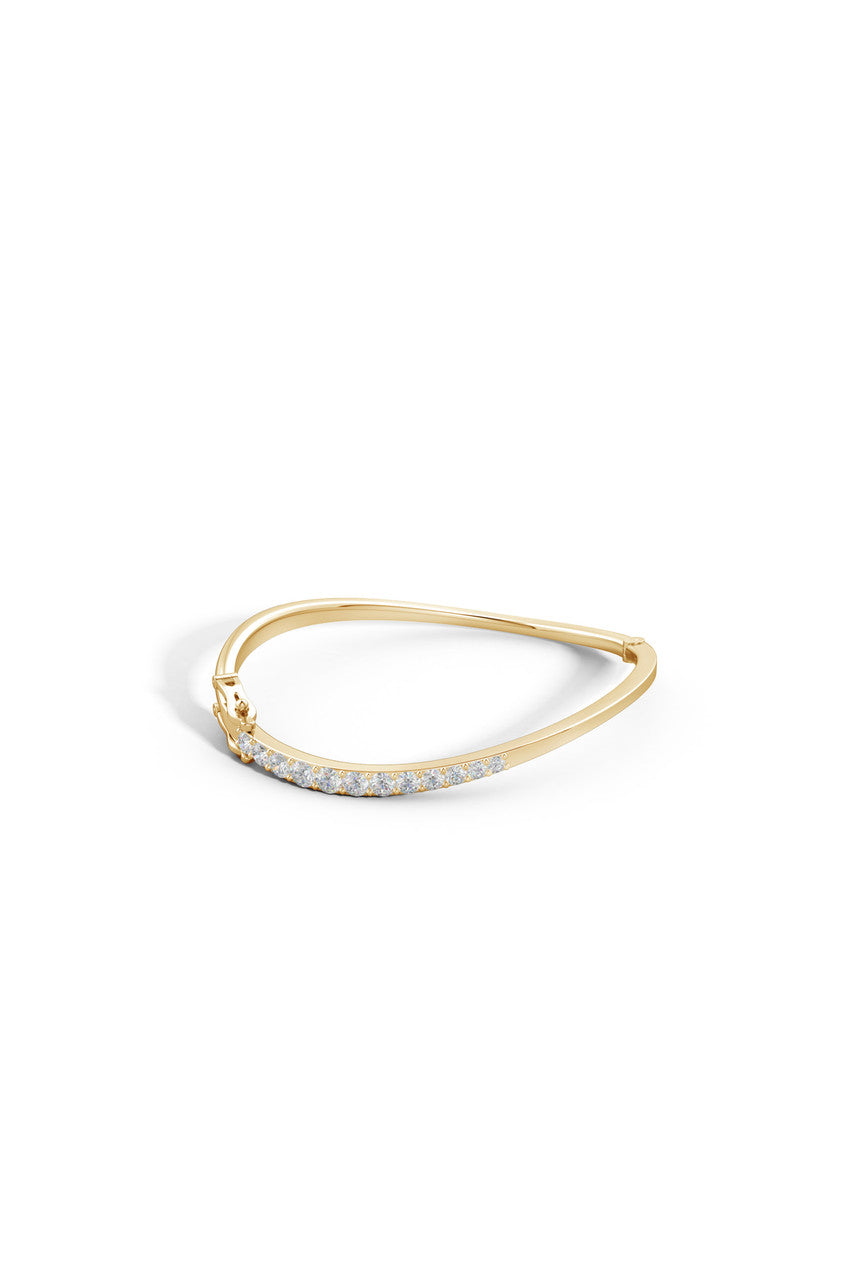 Buy Shangri-La Brushstroke 14K Gold and Diamond Half Bracelet in 14K Yellow Gold Online 14K Yellow Gold