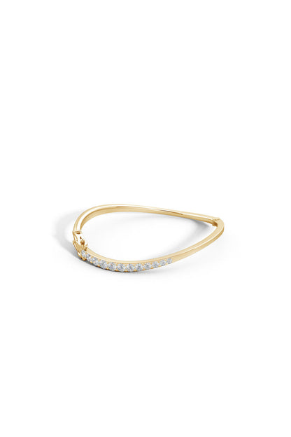 Buy Shangri-La Brushstroke 14K Gold and Diamond Half Bracelet in 14K Yellow Gold Online 14K Yellow Gold