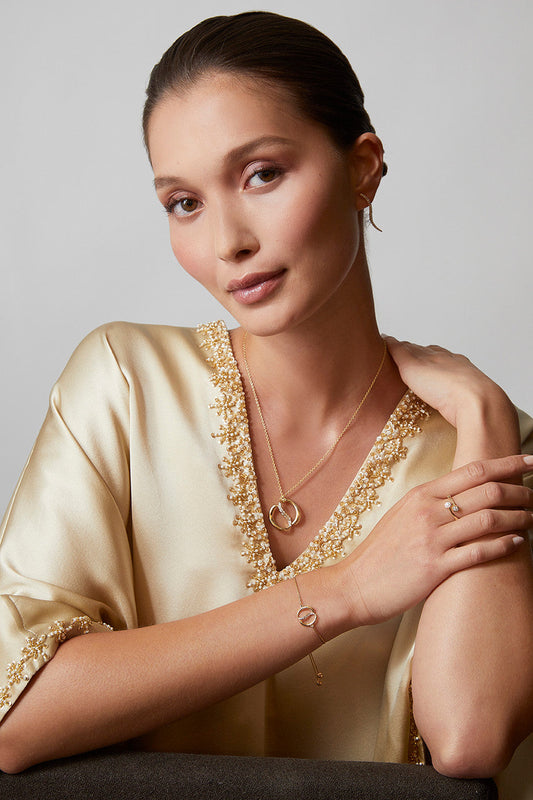 Buy Shangri-La Yin-Yang 14K Gold and Diamond Bolo Bracelet in 14K Yellow Gold Online 14K Yellow Gold