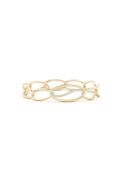 Buy Shangri-La Elliptical Yin-Yang 14K Gold and Diamond Link Bracelet in 14K Yellow Gold Online 14K Yellow Gold