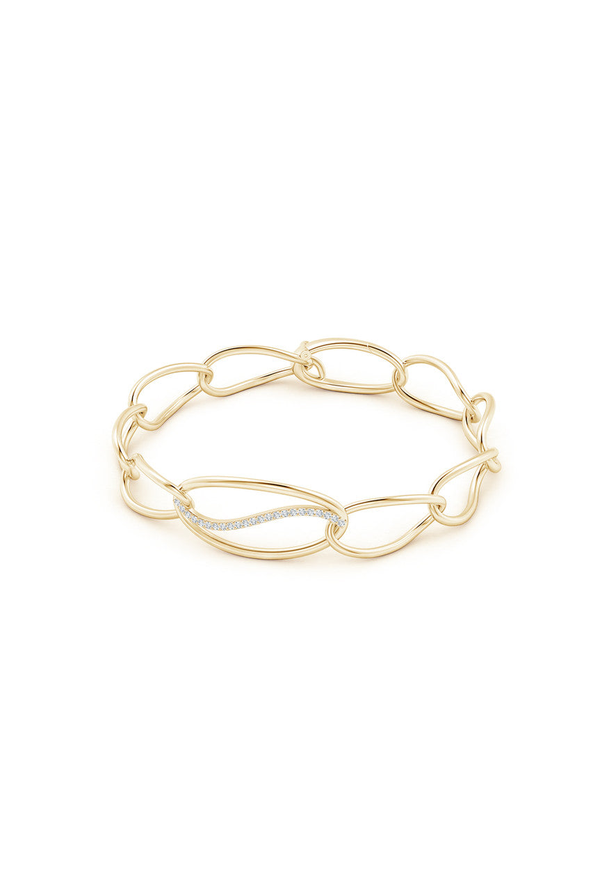 Buy Shangri-La Elliptical Yin-Yang 14K Gold and Diamond Link Bracelet in 14K Yellow Gold Online 14K Yellow Gold