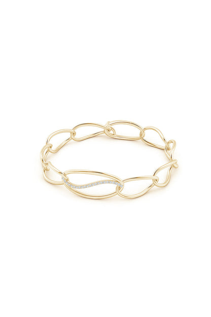 Buy Shangri-La Elliptical Yin-Yang 14K Gold and Diamond Link Bracelet in 14K Yellow Gold Online 14K Yellow Gold