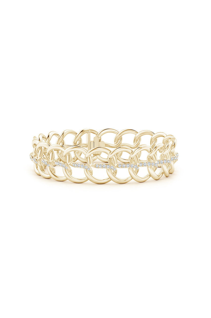 Buy Shangri-La Yin-Yang 14K Gold and Diamond Link Bracelet in 14K Yellow Gold Online 14K Yellow Gold
