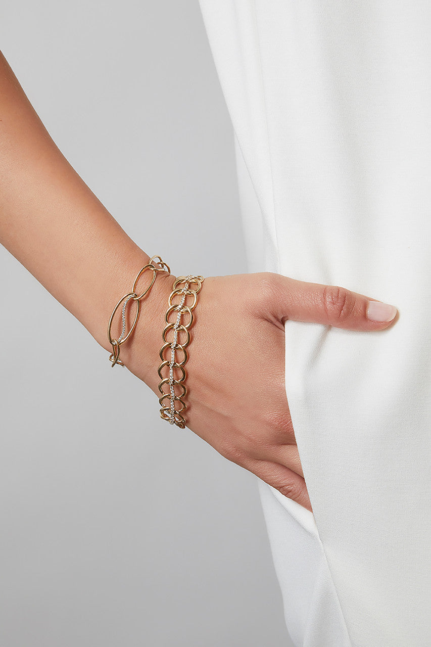Buy Shangri-La Yin-Yang 14K Gold and Diamond Link Bracelet in 14K Yellow Gold Online 14K Yellow Gold