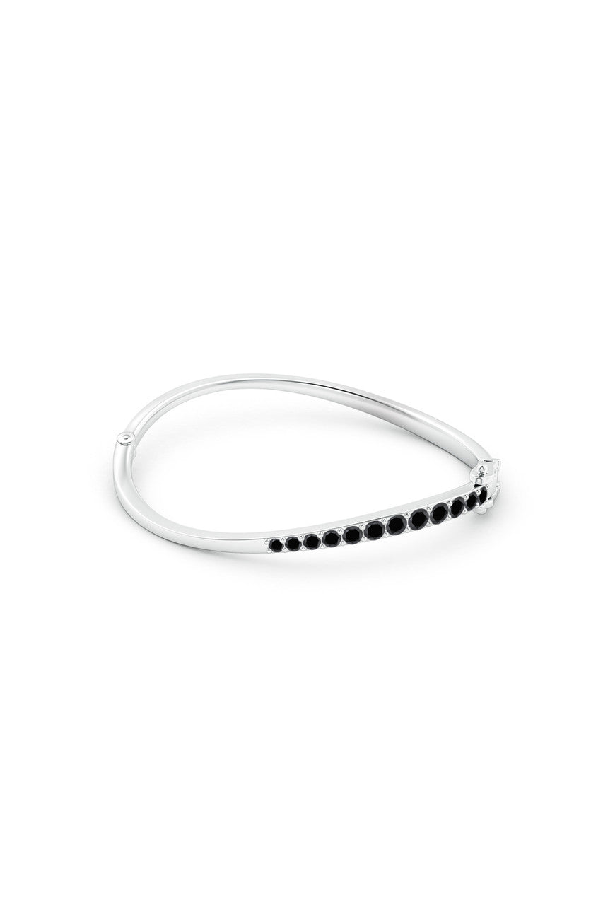 Buy Shangri-La Brushstroke 14K Gold and Black Diamond Half Bracelet in 14K White Gold Online 14K White Gold