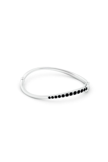 Buy Shangri-La Brushstroke 14K Gold and Black Diamond Half Bracelet in 14K White Gold Online 14K White Gold