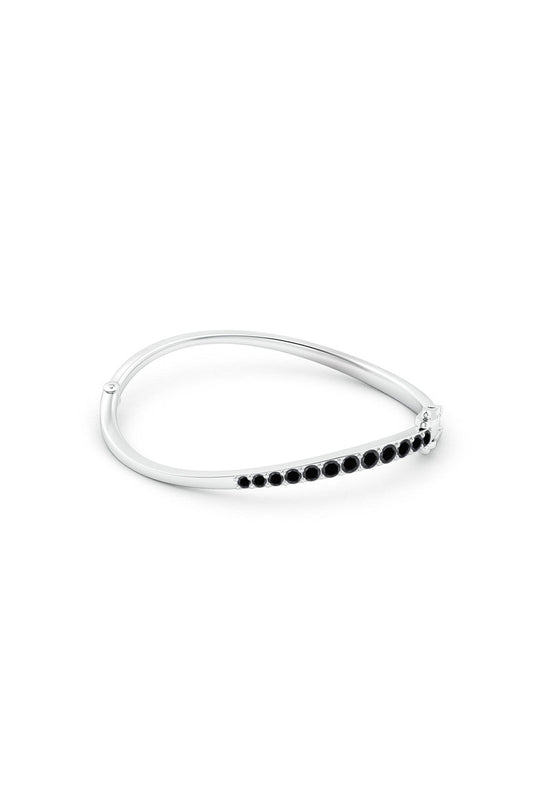 Buy Shangri-La Brushstroke 14K Gold and Black Diamond Half Bracelet in 14K White Gold Online 14K White Gold