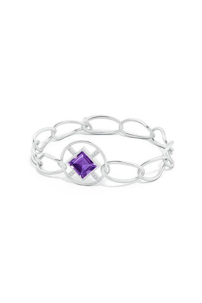 Buy Infinity Concentric Circle 14K Gold and Amethyst Bracelet in 14K White Gold Online 14K White Gold
