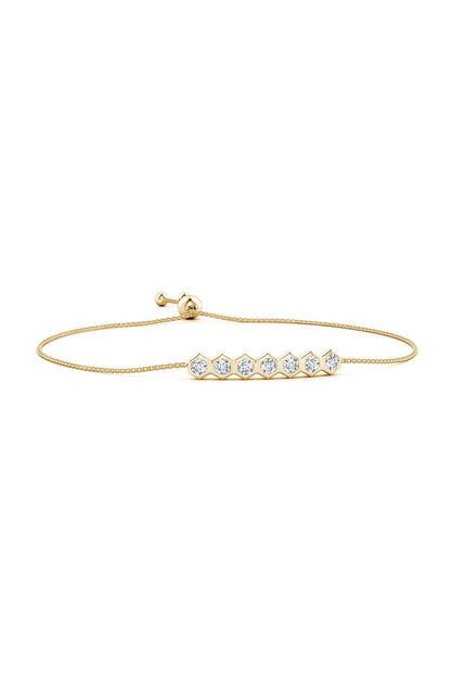 Buy Indochine 14k 7-Hexagon Diamond Bar Bolo Bracelet in 14K Yellow Gold Online 14K Yellow Gold
