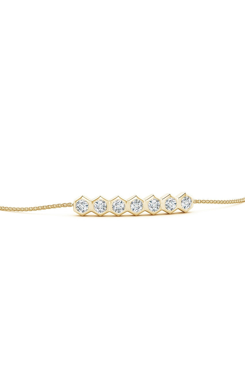 Buy Indochine 14k 7-Hexagon Diamond Bar Bolo Bracelet in 14K Yellow Gold Online 14K Yellow Gold