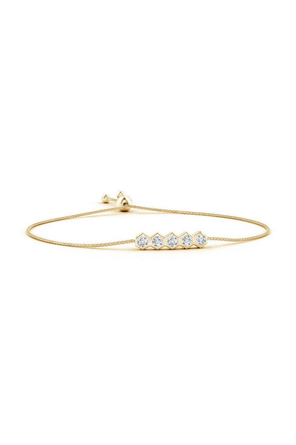 Buy Indochine 14k 5-Hexagon Diamond Bar Bolo Bracelet in 14K Yellow Gold Online 14K Yellow Gold