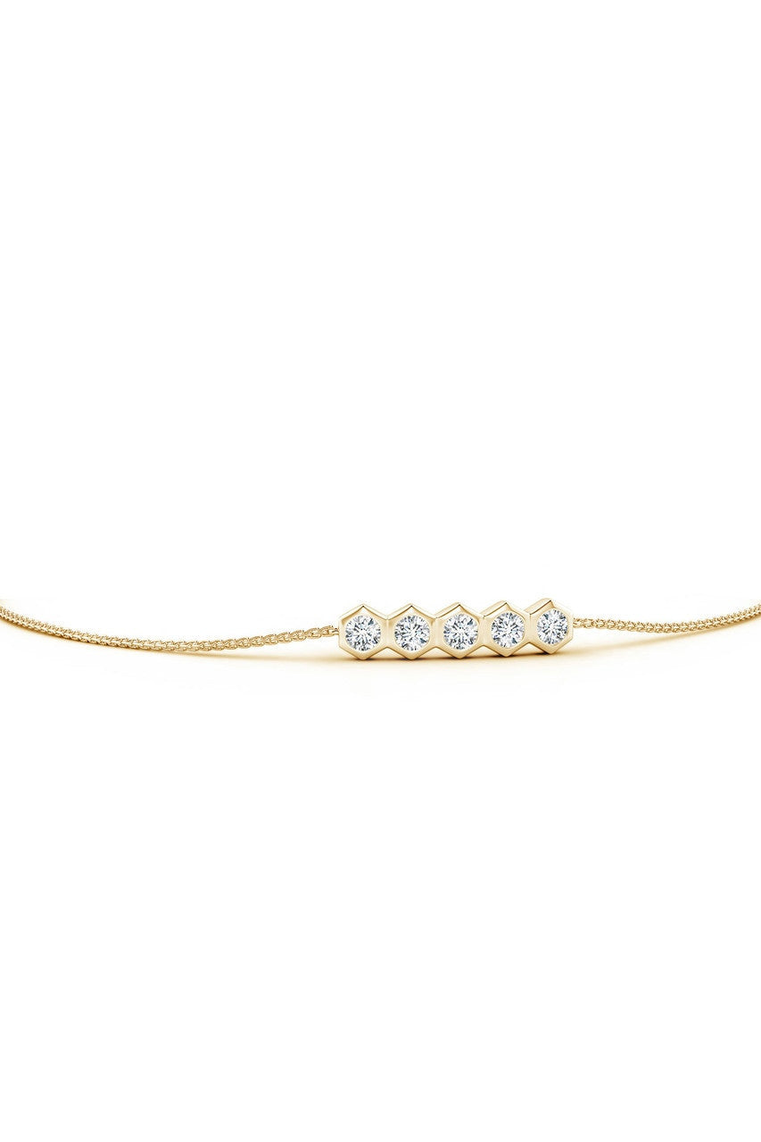 Buy Indochine 14k 5-Hexagon Diamond Bar Bolo Bracelet in 14K Yellow Gold Online 14K Yellow Gold