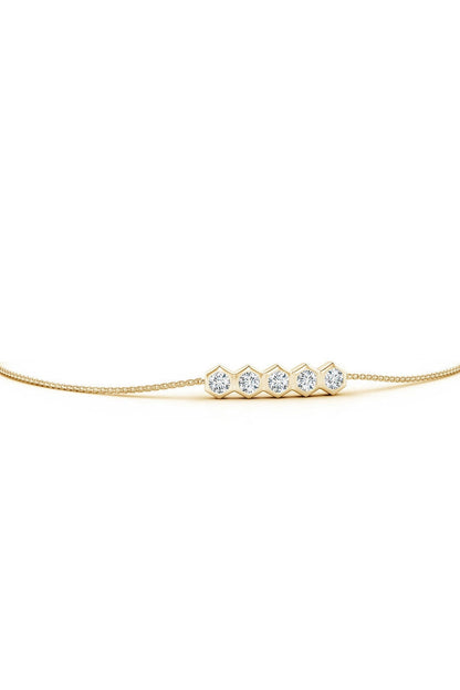 Buy Indochine 14k 5-Hexagon Diamond Bar Bolo Bracelet in 14K Yellow Gold Online 14K Yellow Gold