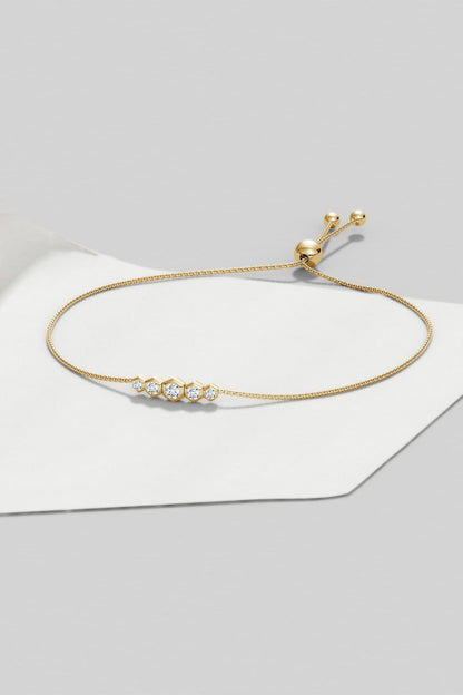 Buy Indochine 14k Tapering Hexagon Diamond Bar Bracelet in 14K Yellow Gold Online 14K Yellow Gold