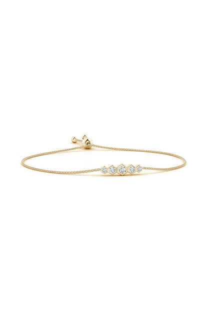 Buy Indochine 14k Tapering Hexagon Diamond Bar Bracelet in 14K Yellow Gold Online 14K Yellow Gold