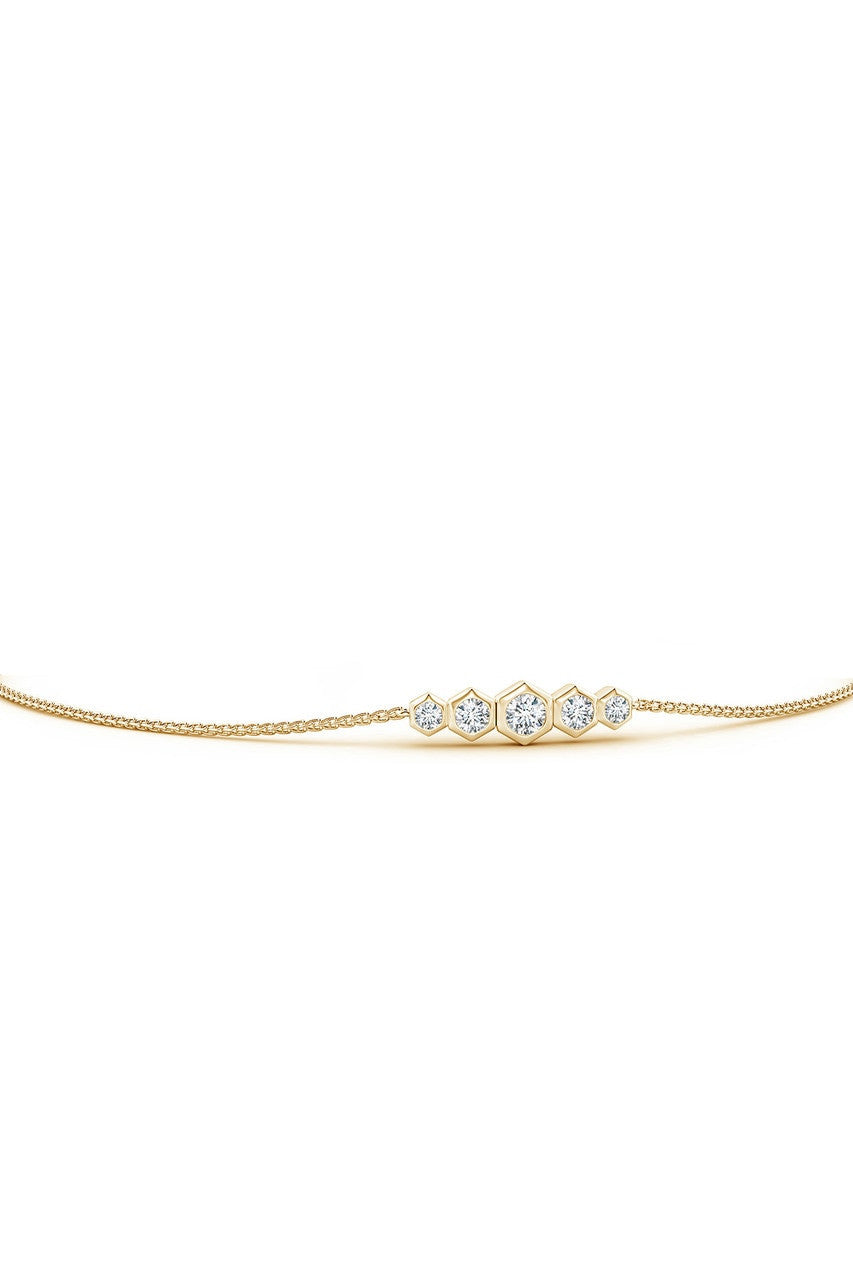 Buy Indochine 14k Tapering Hexagon Diamond Bar Bracelet in 14K Yellow Gold Online 14K Yellow Gold