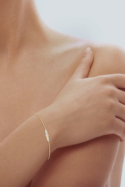 Buy Indochine 14k Tapering Hexagon Diamond Bar Bracelet in 14K Yellow Gold Online 14K Yellow Gold