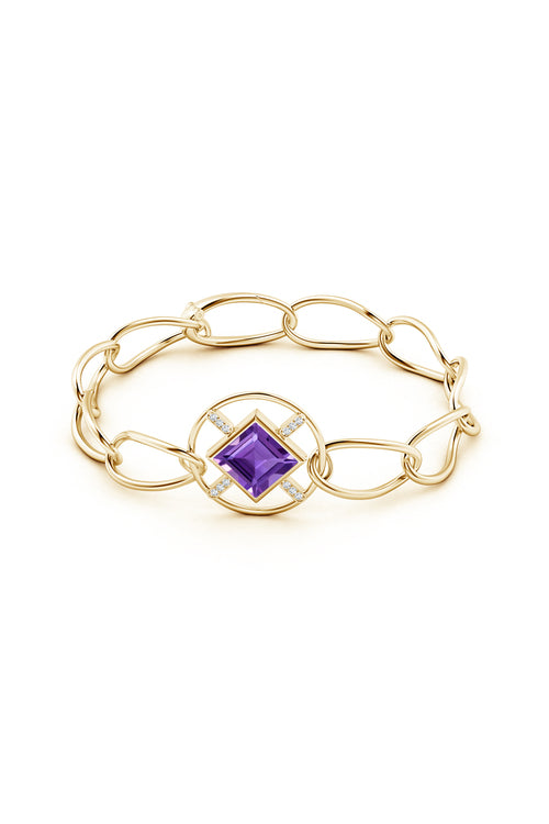 Buy Infinity Concentric Circle 14K Gold and Amethyst Bracelet in 14K Yellow Gold Online 14K Yellow Gold