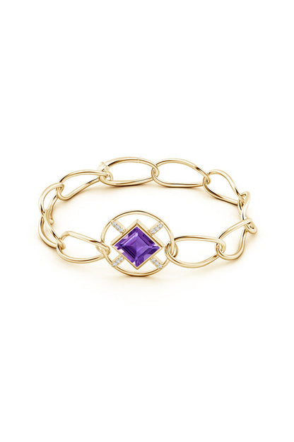 Buy Infinity Concentric Circle 14K Gold and Amethyst Bracelet in 14K Yellow Gold Online 14K Yellow Gold