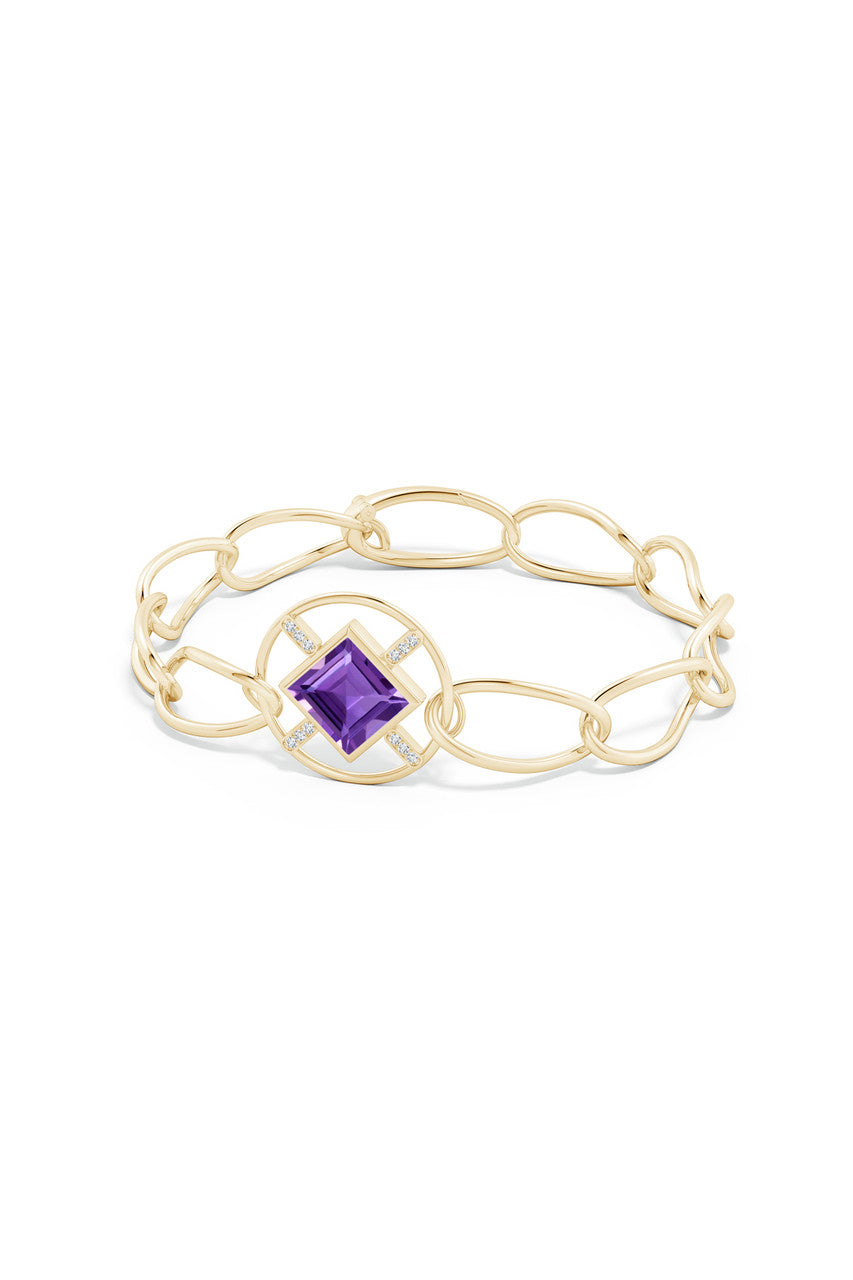 Buy Infinity Concentric Circle 14K Gold and Amethyst Bracelet in 14K Yellow Gold Online 14K Yellow Gold