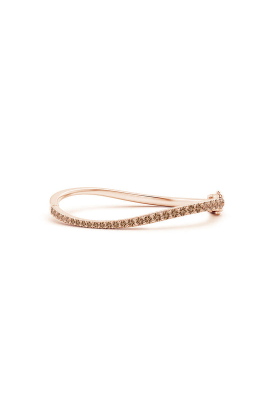 Buy Shangri-La Brushstroke 14K Gold and Coffee Diamond Full Bracelet in 14K Rose Gold Online 14K Rose Gold