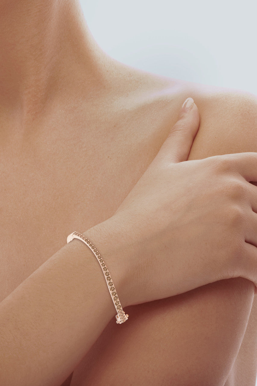 Buy Shangri-La Brushstroke 14K Gold and Coffee Diamond Full Bracelet in 14K Rose Gold Online 14K Rose Gold