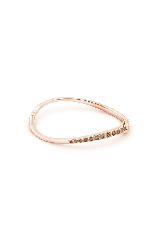 Buy Shangri-La Brushstroke 14K Gold and Coffee Diamond Half Bracelet in 14K Rose Gold Online 14K Rose Gold