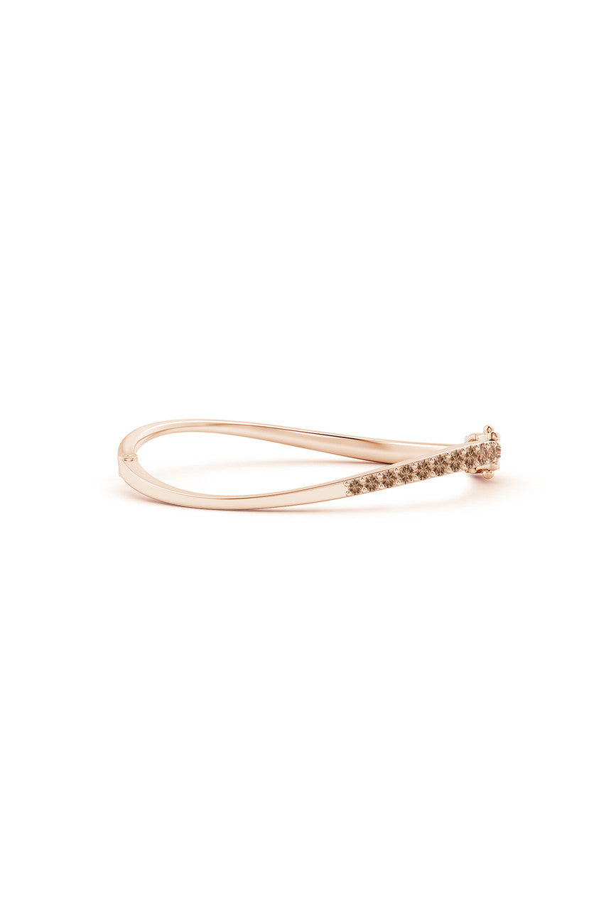 Buy Shangri-La Brushstroke 14K Gold and Coffee Diamond Half Bracelet in 14K Rose Gold Online 14K Rose Gold