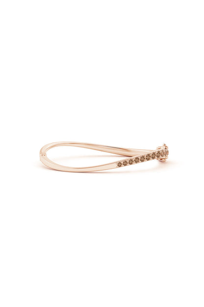 Buy Shangri-La Brushstroke 14K Gold and Coffee Diamond Half Bracelet in 14K Rose Gold Online 14K Rose Gold