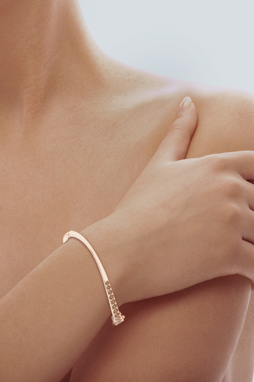 Buy Shangri-La Brushstroke 14K Gold and Coffee Diamond Half Bracelet in 14K Rose Gold Online 14K Rose Gold