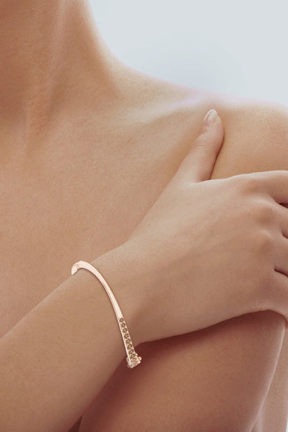 Buy Shangri-La Brushstroke 14K Gold and Coffee Diamond Half Bracelet in 14K Rose Gold Online 14K Rose Gold