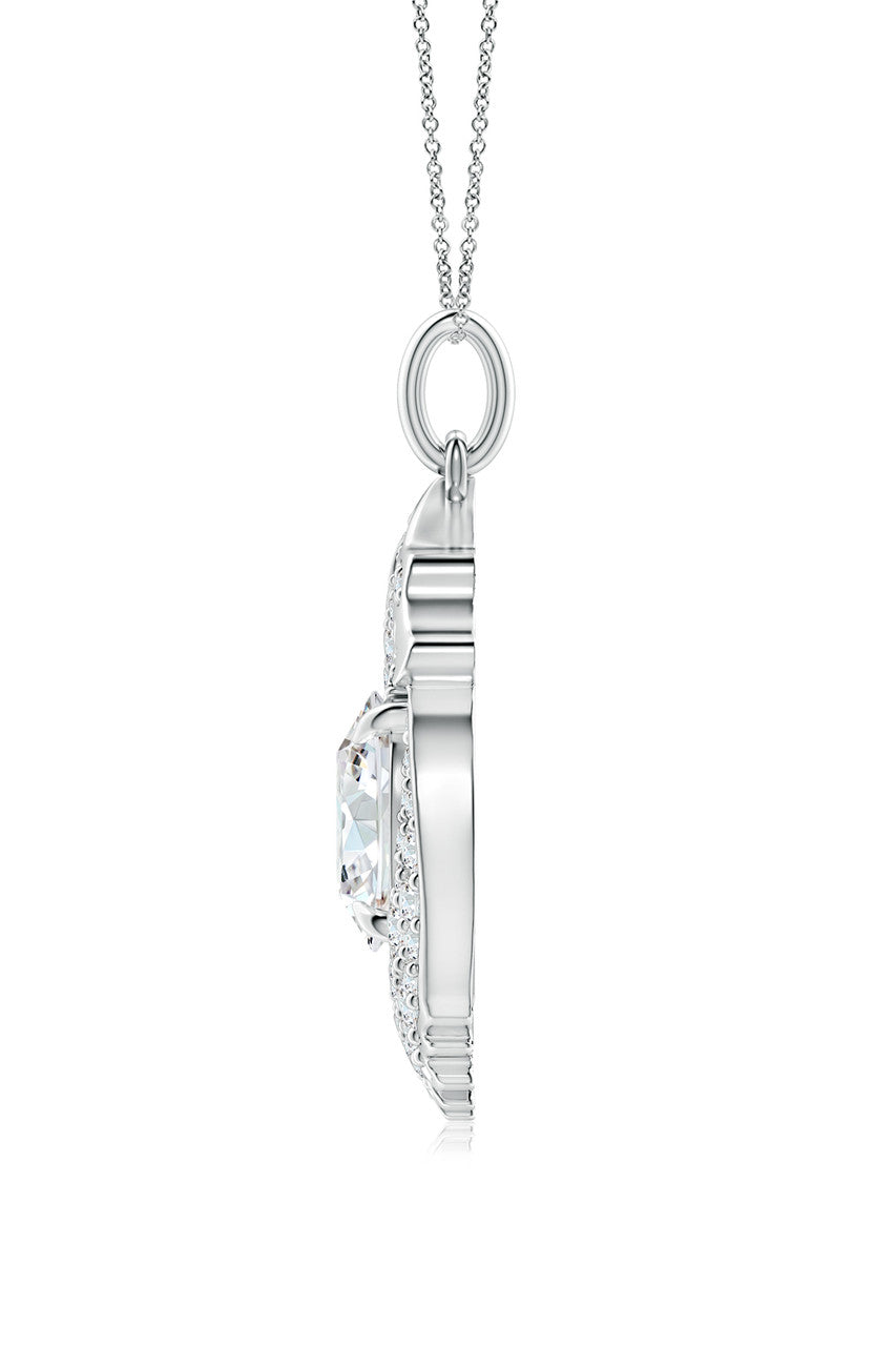 Buy Dragon Lab-Grown 14K Gold Round Diamond Pendant Necklace in 14K White Gold Online 14K White Gold