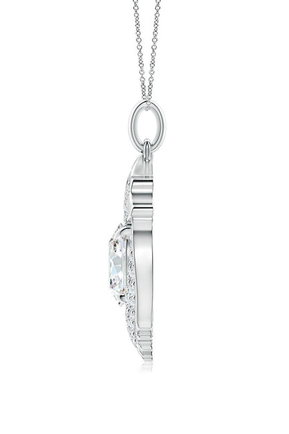 Buy Dragon Lab-Grown 14K Gold Round Diamond Pendant Necklace in 14K White Gold Online 14K White Gold