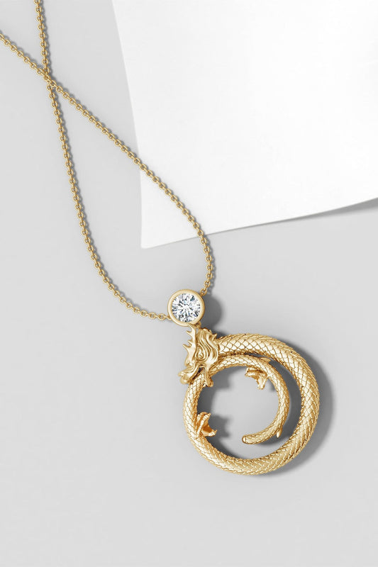 Buy Dragon 14k Yellow Gold Slider Pendant With Diamond in Yellow Gold Online Yellow Gold