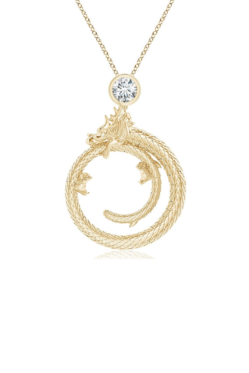 Buy Dragon 14k Yellow Gold Slider Pendant With Diamond in Yellow Gold Online Yellow Gold